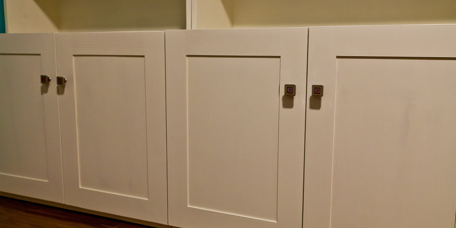 White Doors with decorative pulls -click on image for full picture